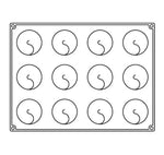 STAMPO PAVOFLEX IN SILICONE JASMINE 400 X 300 MM - 12 IMPRONTE Ø 65 X H 57 MM - VOL.100 ML + PACK - BACHOUR - PX4355S