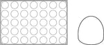 STAMPO PAVOFLEX IN SILICONE KUPOLA 600 X 400 MM - 35 IMPRONTE Ø 60 X H 58 MM - VOL.110 ML - PX065 - PAVONI ITALIA