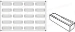 STAMPO PAVOFLEX IN SILICONE LIBRA 600 X 400 MM - 20 IMPRONTE 120 X 30 X H 35 MM - VOL.110 ML - PX027 - PAVONI ITALIA