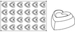 STAMPO PAVOFLEX IN SILICONE LOVE 600 X 400 MM - 24 IMPRONTE 78 X 77 X H 34 MM - VOL.110 ML - PX032 - PAVONI ITALIA
