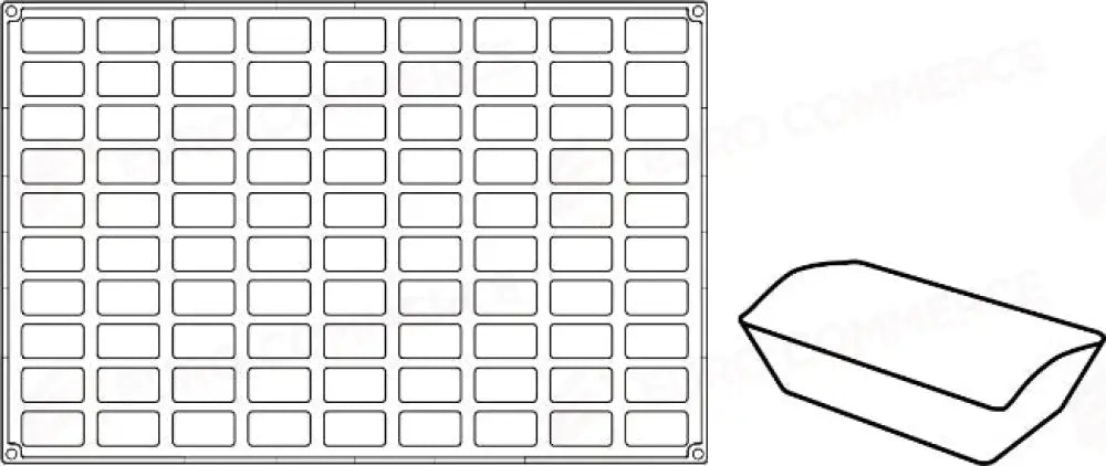 STAMPO PAVOFLEX IN SILICONE MINI FINANZIERE 600 X 400 MM - 90 IMPRONTE 49 X 26 X H 11 MM - VOL. - PX306 - PAVONI ITALIA