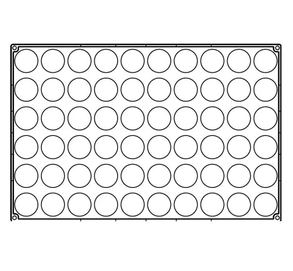 STAMPO PAVOFLEX IN SILICONE MINI TARTELLETTE 600 X 400 MM - 60 IMPRONTE Ø SUP.48 - Ø INF.36 X H 15 MM - VOL.21 ML