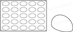 STAMPO PAVOFLEX IN SILICONE OVAL 600 X 400 MM - 25 IMPRONTE 85 X 50 X H 43 MM - VOL.100 ML - PX067 - PAVONI ITALIA