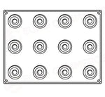 STAMPO PAVOFLEX IN SILICONE OVER 400 X 300 MM - 12 IMPRONTE Ø 65 X H 50 MM - VOL.90 ML + PACK - BACHOUR - PX4340S