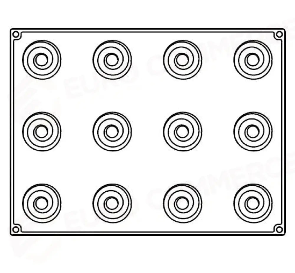 STAMPO PAVOFLEX IN SILICONE OVER 400 X 300 MM - 12 IMPRONTE Ø 65 X H 50 MM - VOL.90 ML + PACK - BACHOUR - PX4340S