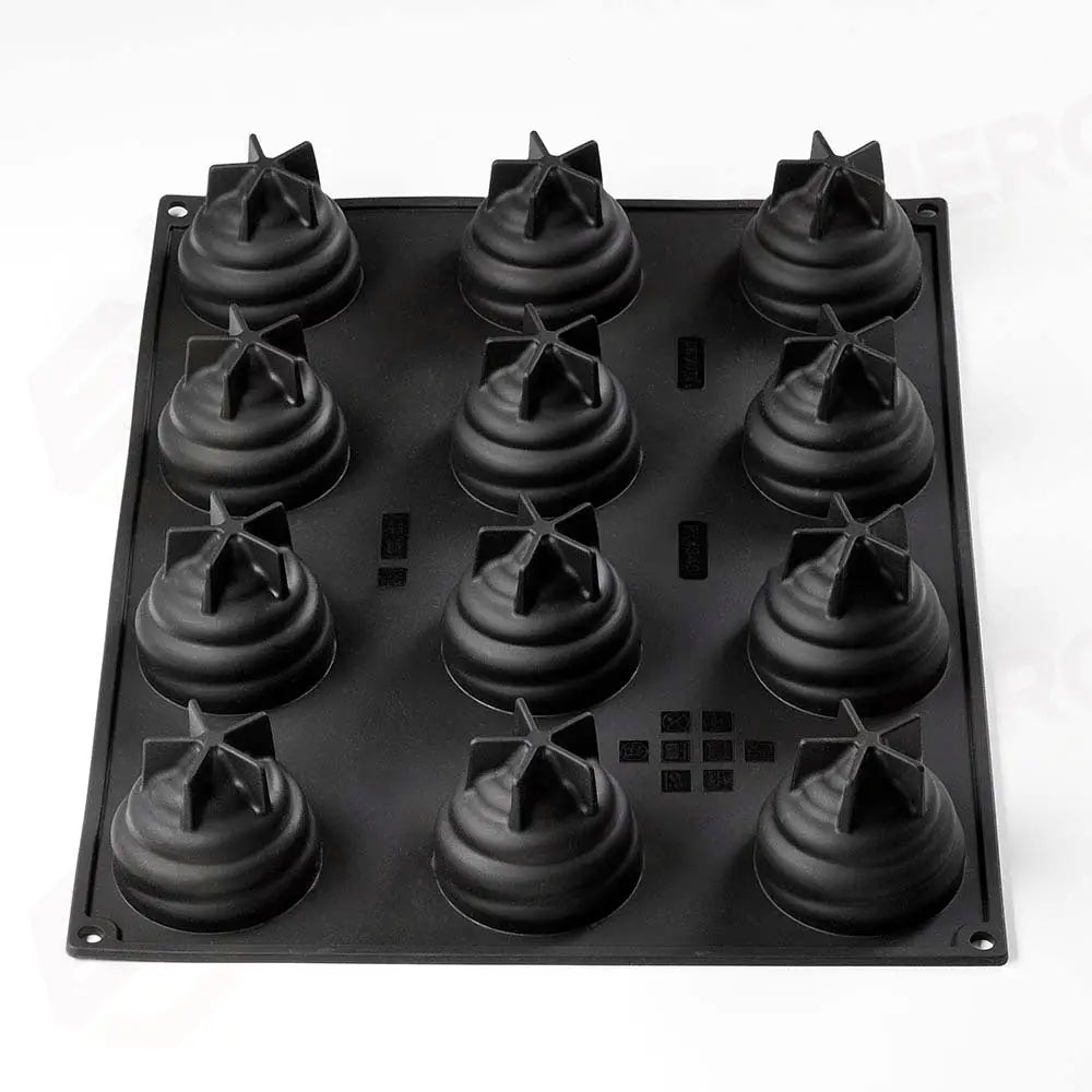 STAMPO PAVOFLEX IN SILICONE OVER 400 X 300 MM - 12 IMPRONTE Ø 65 X H 50 MM - VOL.90 ML + PACK - BACHOUR - PX4340S