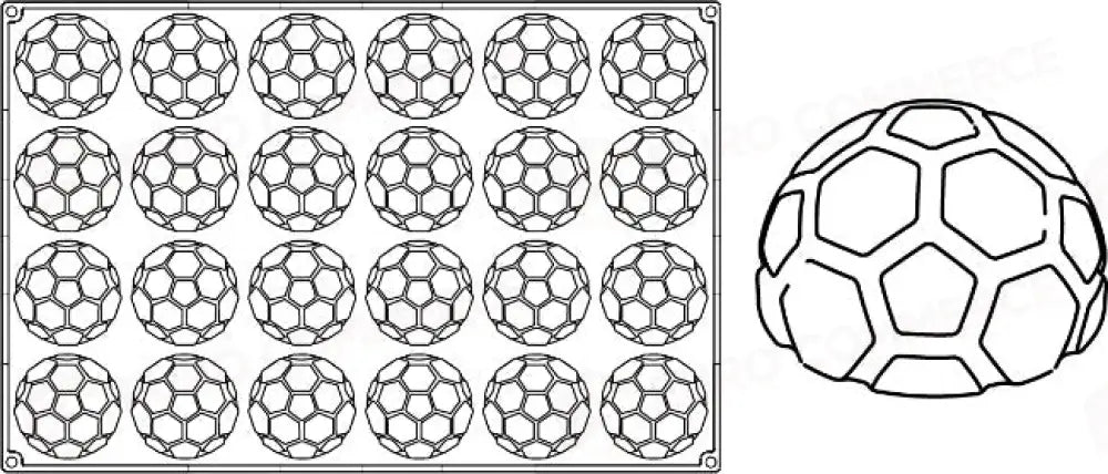 STAMPO PAVOFLEX IN SILICONE PALLONE 600 X 400 MM - 24 IMPRONTE Ø 80 X H 45 MM - VOL.150 ML - PX307 - PAVONI ITALIA