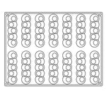 STAMPO PAVOFLEX IN SILICONE PELOTA 400 X 300 MM - 14 IMPRONTE 130 X 32 X H 28 MM - VOL.90 ML + COPPAPASTA CPX01 + PACK