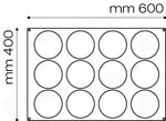 STAMPO PAVOFLEX IN SILICONE PER INSERTI 600 X 400 MM - 12 IMPRONTE Ø 120 X H 30 MM - PX077 - PAVONI ITALIA