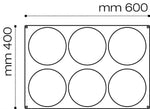 STAMPO PAVOFLEX IN SILICONE PER INSERTI 600 X 400 MM - 6 IMPRONTE Ø 180 X H 30 MM - PX075 - PAVONI ITALIA
