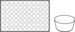 STAMPO PAVOFLEX IN SILICONE PETIT FOUR 600 X 400 MM - 77 IMPRONTE Ø 40 X H 20 MM - VOL.22 ML - PX300 - PAVONI ITALIA