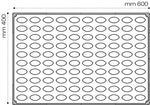STAMPO PAVOFLEX IN SILICONE QUENELLE 600 X 400 MM - 100 IMPRONTE 42 X 20 X H 20 MM - VOL.8 ML - PX072 - PAVONI ITALIA