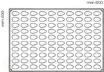STAMPO PAVOFLEX IN SILICONE QUENELLE 600 X 400 MM - 100 IMPRONTE 42 X 22 X H 17 MM - VOL.9 ML - PX074 - PAVONI ITALIA