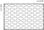 STAMPO PAVOFLEX IN SILICONE QUENELLE 600 X 400 MM - 49 IMPRONTE 66 X 35 X H 26 MM - VOL.34 ML - PX073 - PAVONI ITALIA