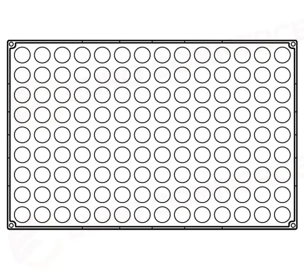 STAMPO PAVOFLEX IN SILICONE SEMISFERA 600 X 400 MM - 126 IMPRONTE Ø 30 X H 18 MM - VOL.10 ML - PX304 - PAVONI ITALIA