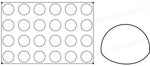 STAMPO PAVOFLEX IN SILICONE SEMISFERA 600 X 400 MM - 24 IMPRONTE Ø 70 X H 40 MM - VOL.120 ML - PX001 - PAVONI ITALIA