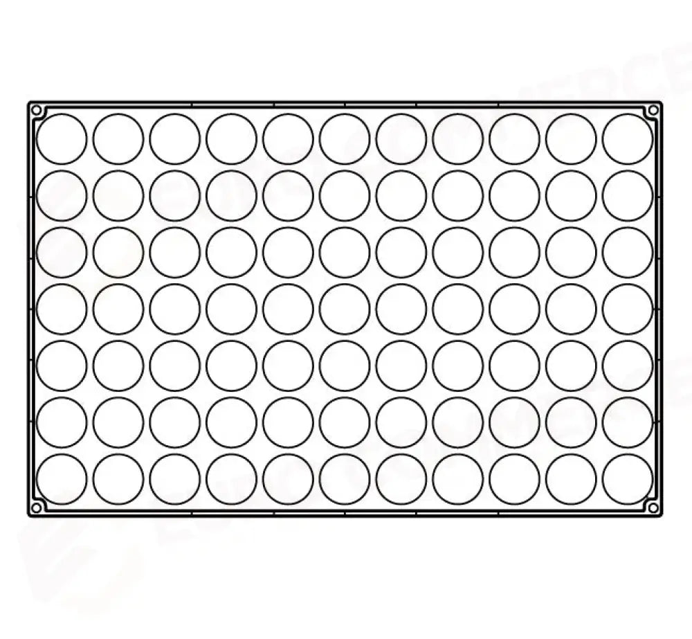 STAMPO PAVOFLEX IN SILICONE SEMISFERA 600 X 400 MM - 77 IMPRONTE Ø 42 X H 21 MM - VOL.20 ML - PX303 - PAVONI ITALIA