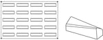 STAMPO PAVOFLEX IN SILICONE SOFT 600 X 400 MM - 20 IMPRONTE 120 X 32 X H 38 MM - VOL.115 ML - PX025 - PAVONI ITALIA