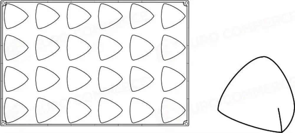 STAMPO PAVOFLEX IN SILICONE TRILO 600 X 400 MM - 24 IMPRONTE 75 X 72 X H 58 MM - VOL.96 ML - PX066 - PAVONI ITALIA