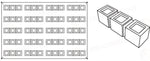 STAMPO PAVOFLEX IN SILICONE TRITTICO 600 X 400 MM - 20 IMPRONTE 120 X 32 X H 32 MM - VOL.115 ML - PX015 - PAVONI ITALIA