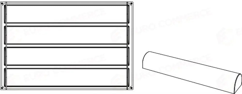 STAMPO PAVOFLEX IN SILICONE TRONCHETTO 600 X 400 MM - 4 IMPRONTE 560 X 80 X H 63 MM - VOL.237 - PX059 - PAVONI ITALIA