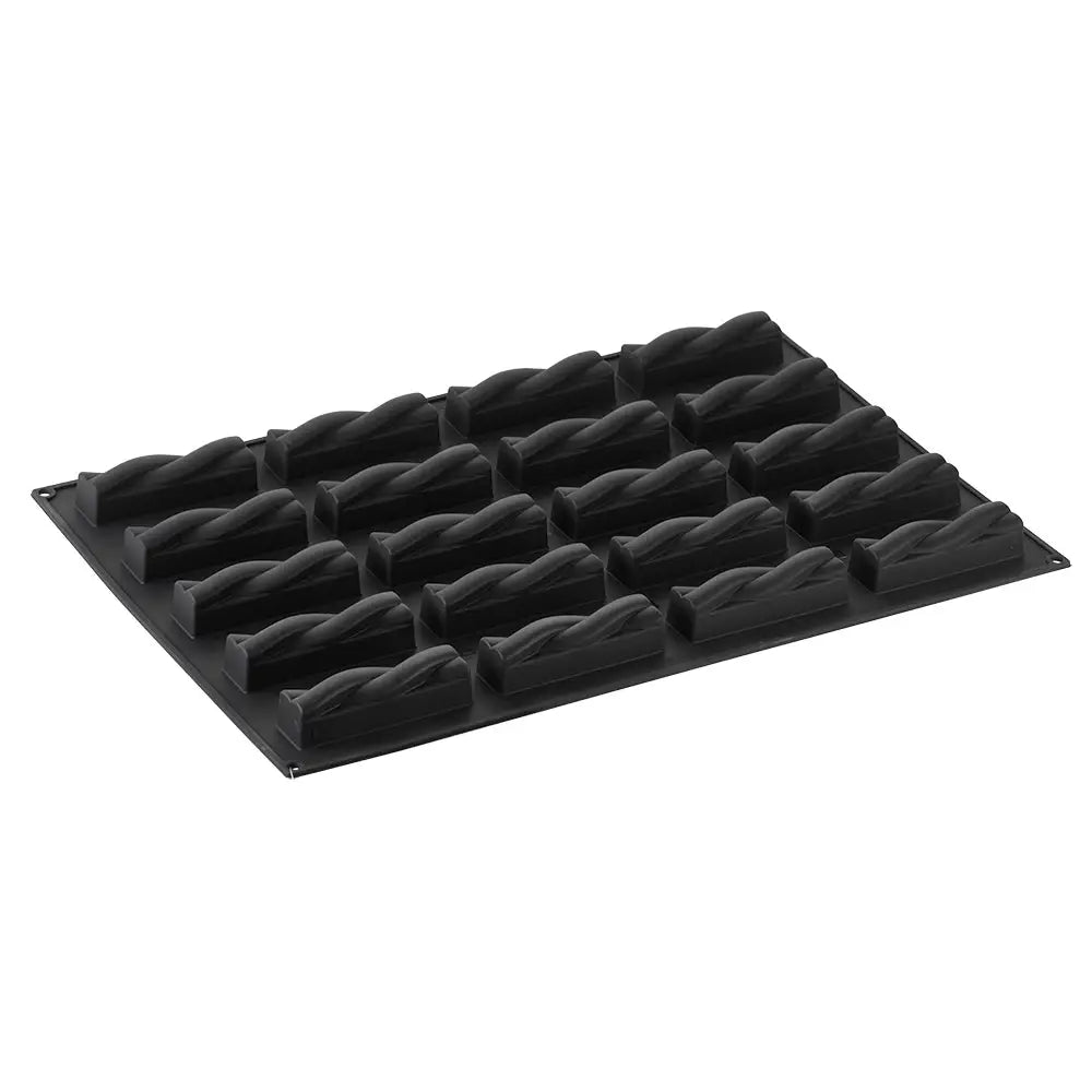 STAMPO PAVOFLEX IN SILICONE TWIST 600 X 400 MM - 20 IMPRONTE 122 X 32 X H 33 MM - VOL.100 ML - PX042 - PAVONI ITALIA