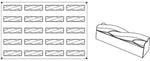 STAMPO PAVOFLEX IN SILICONE TWIST 600 X 400 MM - 20 IMPRONTE 122 X 32 X H 33 MM - VOL.100 ML - PX042 - PAVONI ITALIA