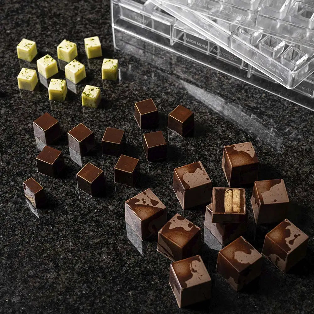 STAMPO PER PRALINE CUBO RAMON MORATÓ 275X175 MM 32 IMPRONTE MM 20X20X20 H - ~9 ML - PC5062FR - PAVONI ITALIA - STAMPI