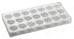 STAMPO PER PRALINE INNOVATION MM 275X135 21 PEZZI Ø 31 X H 20 MM - VOL. 10 GR - PC16FR - PAVONI ITALIA - STAMPI