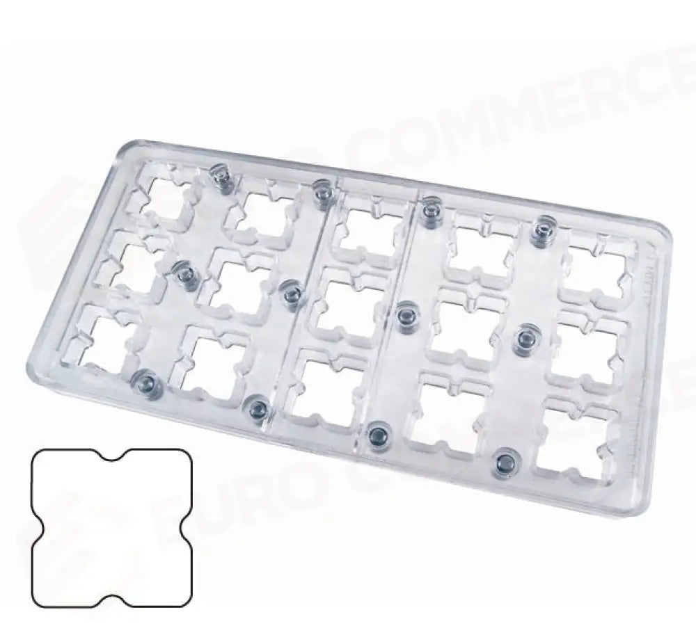 STAMPO PER PRALINE MAGNETICI MM 275X135 15 PEZZI 30 X 30 MM - VOL. 13 GR - MM13FR - PAVONI ITALIA - STAMPI