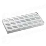 STAMPO PER PRALINE OVALI ARTISANAL MM 275X135 21 PEZZI OVALE LISCIA MM 37X21X14 H - VOL. 10 - PC115FR - PAVONI ITALIA