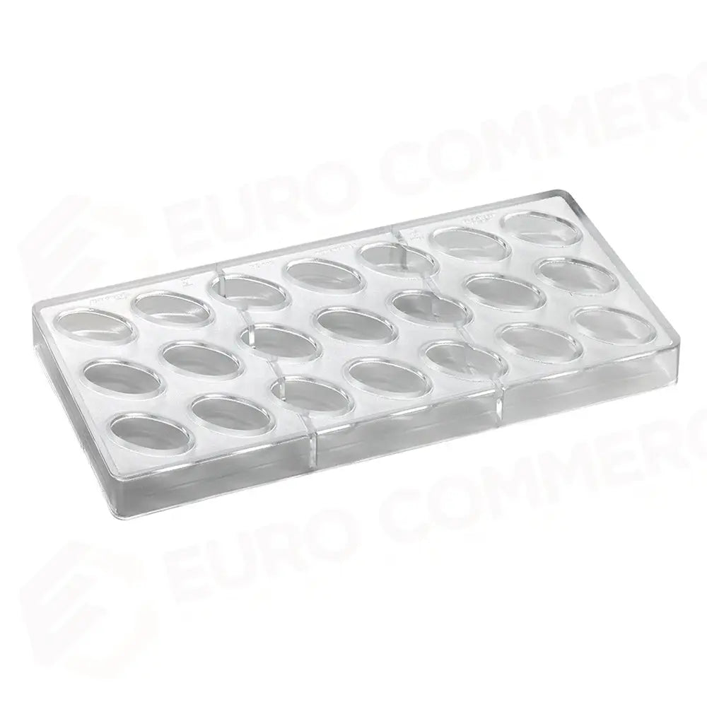 STAMPO PER PRALINE OVALI ARTISANAL MM 275X135 21 PEZZI OVALE LISCIA MM 37X21X14 H - VOL. 10 - PC115FR - PAVONI ITALIA