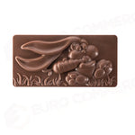 STAMPO PER TAVOLETTE IN CIOCCOLATO EASTER BUNNY FIORANI - MM 154X72XH 13 VOL. ~ 100 G 3 IMPRONTE - DIM STAMPO MM