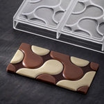 STAMPO PER TAVOLETTE IN CIOCCOLATO FLOW VALLÈE - MM 154X77X8 H ~ 100 G 3 IMPRONTE - DIM STAMPO MM 275X175 - PC5007FR