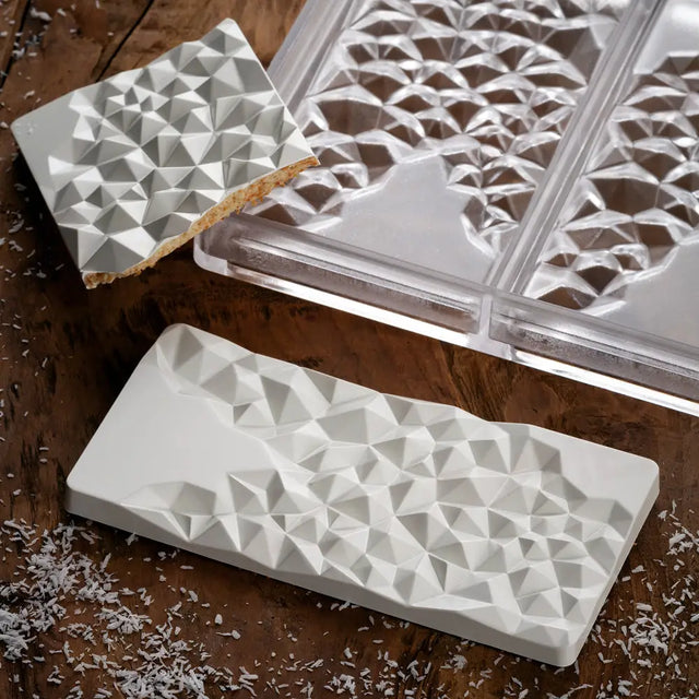 STAMPO PER TAVOLETTE IN CIOCCOLATO FRAGMENT VALLÈE - MM 155X77X10 H, VOL. ~ 100 G, 3 IMPRONTE - DIM STAMPO MM 275X175 - PC5004FR - PAVONI ITALIA