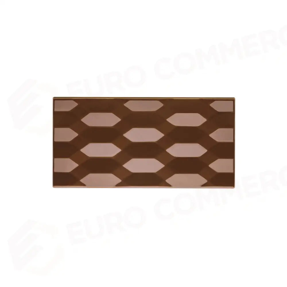 STAMPO PER TAVOLETTE IN CIOCCOLATO HEXA VALLÉE - MM 154 X 77 X H 10 VOL. ~ 100 G 3 IMPRONTE - DIM STAMPO MM 275X175