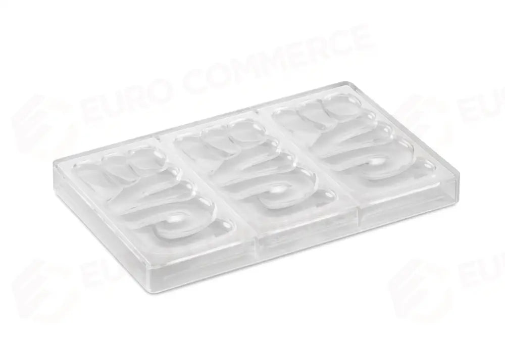 STAMPO PER TAVOLETTE IN CIOCCOLATO LOVELY BACHOUR - MM 150X76X10 H VOL. ~ 100 G 3 IMPRONTE DIM STAMPO MM 275X175