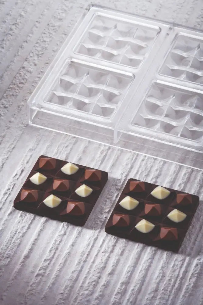 STAMPO PER TAVOLETTE IN CIOCCOLATO MINI MOULIN VALLÈE - MM 70X70X14 H ~ 50 G 6 IMPRONTE - DIM STAMPO MM 275X175