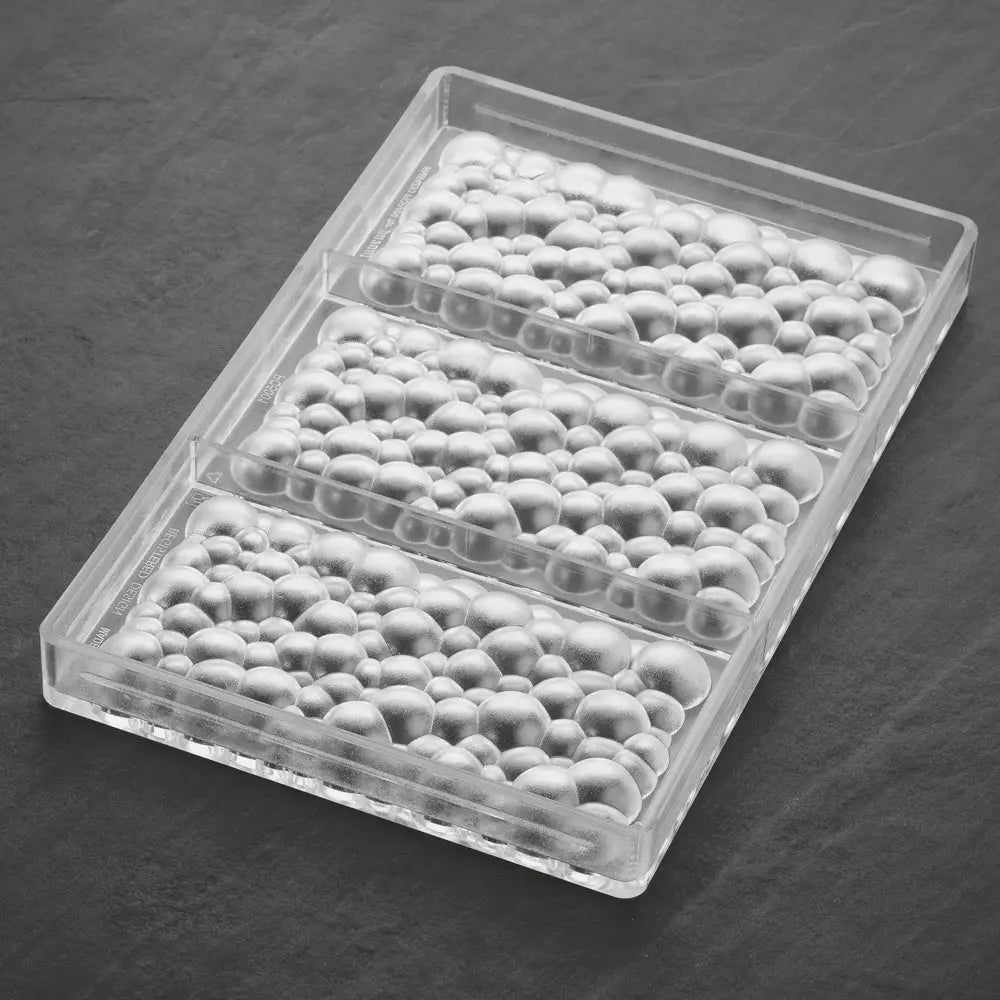 STAMPO PER TAVOLETTE IN CIOCCOLATO SPARKLING FIORANI - MM 150X77X12 H VOL. ~ 100 G 3 IMPRONTE - DIM STAMPO MM 275X175