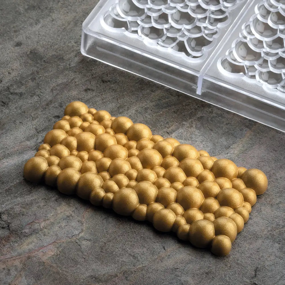 STAMPO PER TAVOLETTE IN CIOCCOLATO SPARKLING FIORANI - MM 150X77X12 H VOL. ~ 100 G 3 IMPRONTE - DIM STAMPO MM 275X175