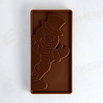 STAMPO PER TAVOLETTE IN CIOCCOLATO XMAS SNOWMAN FABRIZIO FIORANI - MM 154X77X9 H VOL. ~ 100 G 3 IMPRONTE - DIM STAMPO