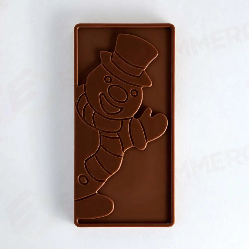 STAMPO PER TAVOLETTE IN CIOCCOLATO XMAS SNOWMAN FABRIZIO FIORANI - MM 154X77X9 H VOL. ~ 100 G 3 IMPRONTE - DIM STAMPO