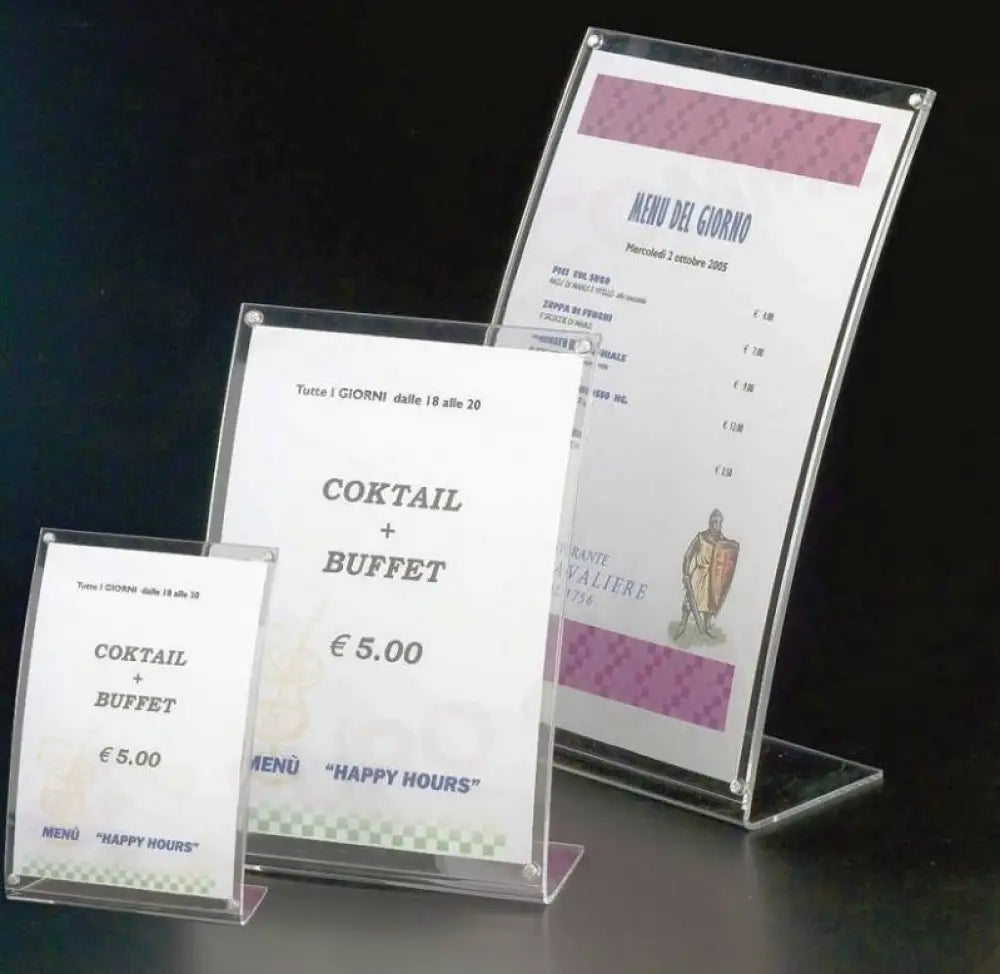 SUPPORTO CURVO TRASPARENTE - 21X29 CM - A4 - T5226 - LEONE - ESPOSITORI PLEXIGLASS
