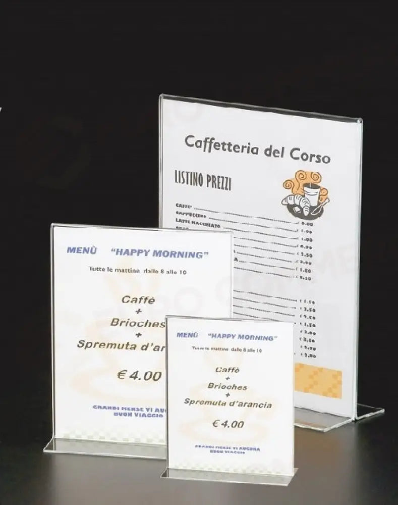SUPPORTO DRITTO TRASPARENTE - 14,8X21 CM - T5230 - LEONE - ESPOSITORI PLEXIGLASS