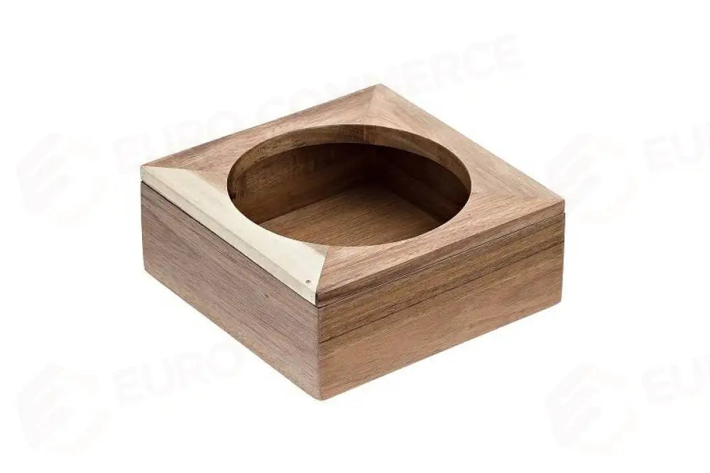 SUPPORTO IN ACACIA PER CARAFFA NATURALE - BASE Ø20X20X8 CM FORO Ø16 CM - S5048 - LEONE - ESPOSITORI BUFFET IN ACACIA