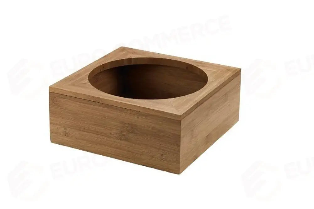 SUPPORTO IN BAMBOO NATURALE - BAMBOO CM.20X20X8H FORO DIAM.CM.16 - S0087 - LEONE - ESPOSITORI BUFFET IN BAMBOO