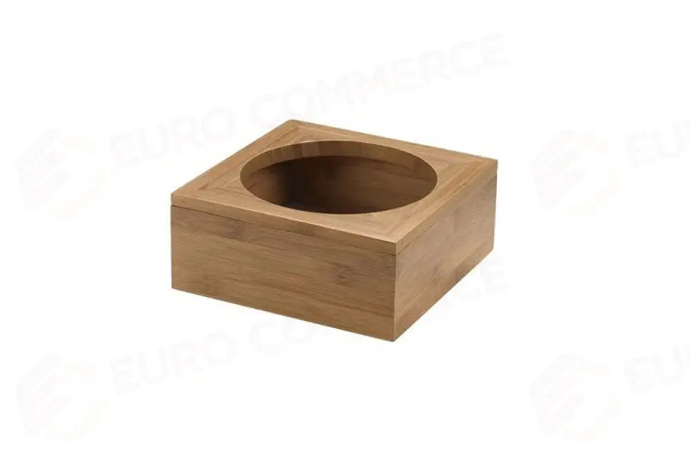 SUPPORTO IN BAMBOO PER CIOTOLE NATURALE - BAMBOO CUBO CM.26X26X11H FORO DIAM.CM.22 - S0088 - LEONE - ESPOSITORI BUFFET