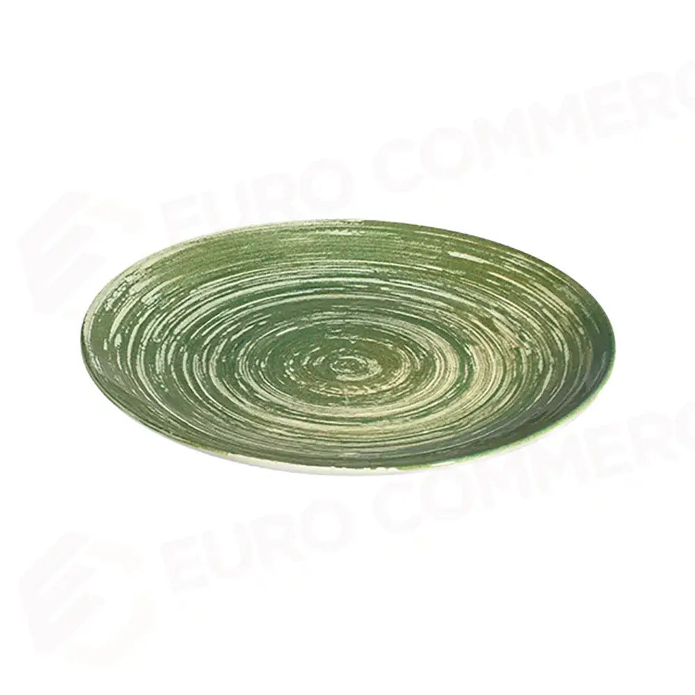 SWIRL GREEN TUVAL PIATTO PIANO 28 CM - TVL28DZ-ID1004 - ID FINE