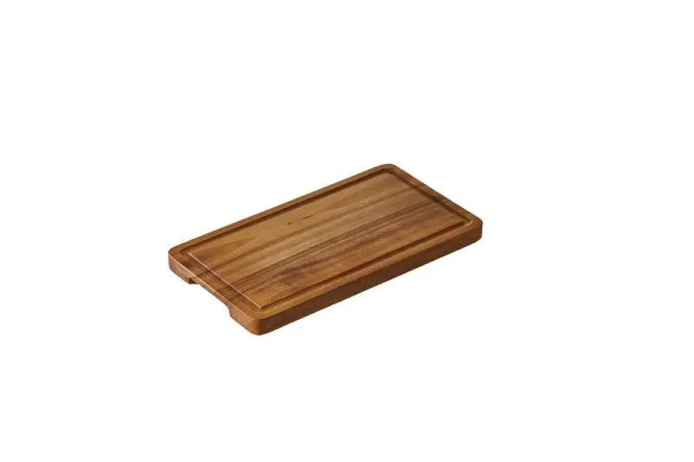 TAGLIERE IN ACACIA CON SCANALATURA NATURALE - 32,5X26,5X2 CM - S5066 - LEONE - VASSOI E TAGLIERI IN ACACIA