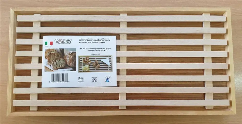 TAGLIERE PANE CON GRIGLIA 46X23 CM VS CAPER - 0530291 - MEDRI